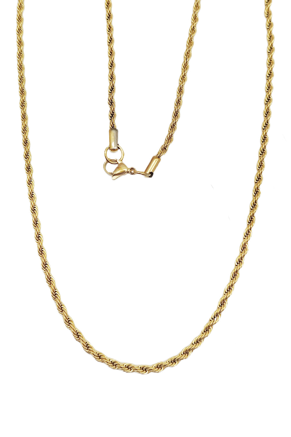 Gold Stainless Steel Rope Chain Necklace