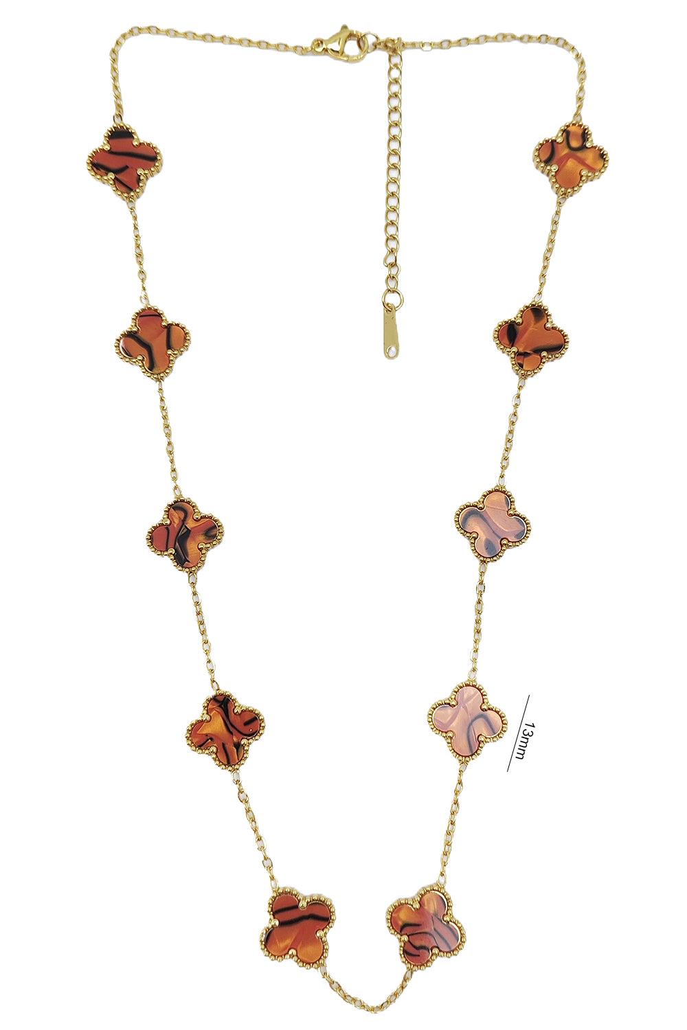 Stainless Steel Brown Clover Necklace