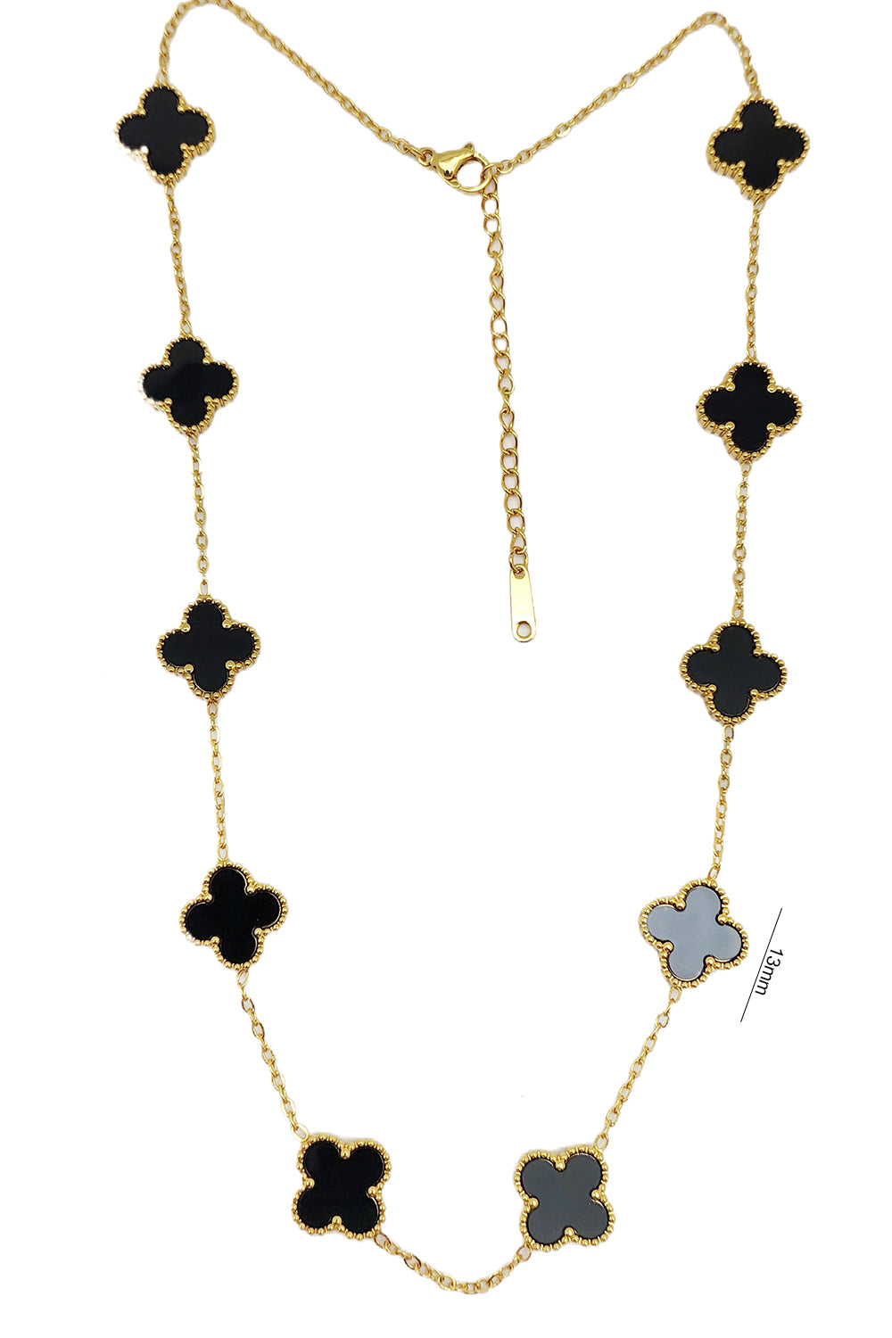 Stainless Steel Black Clover Necklace