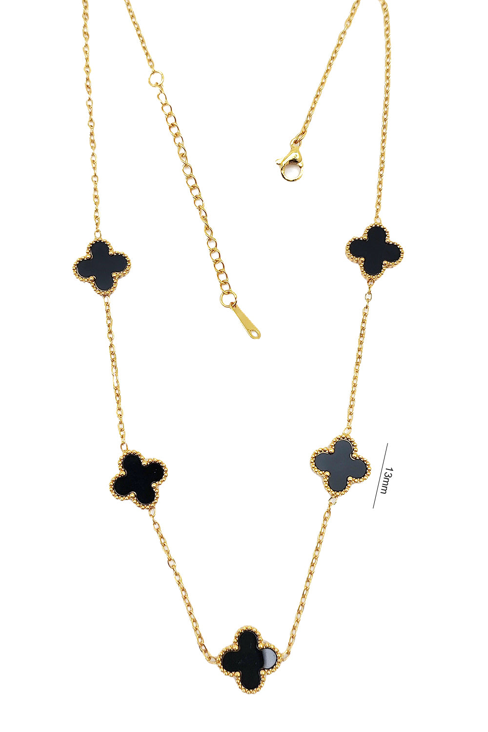 Stainless Steel Black Clover Necklace