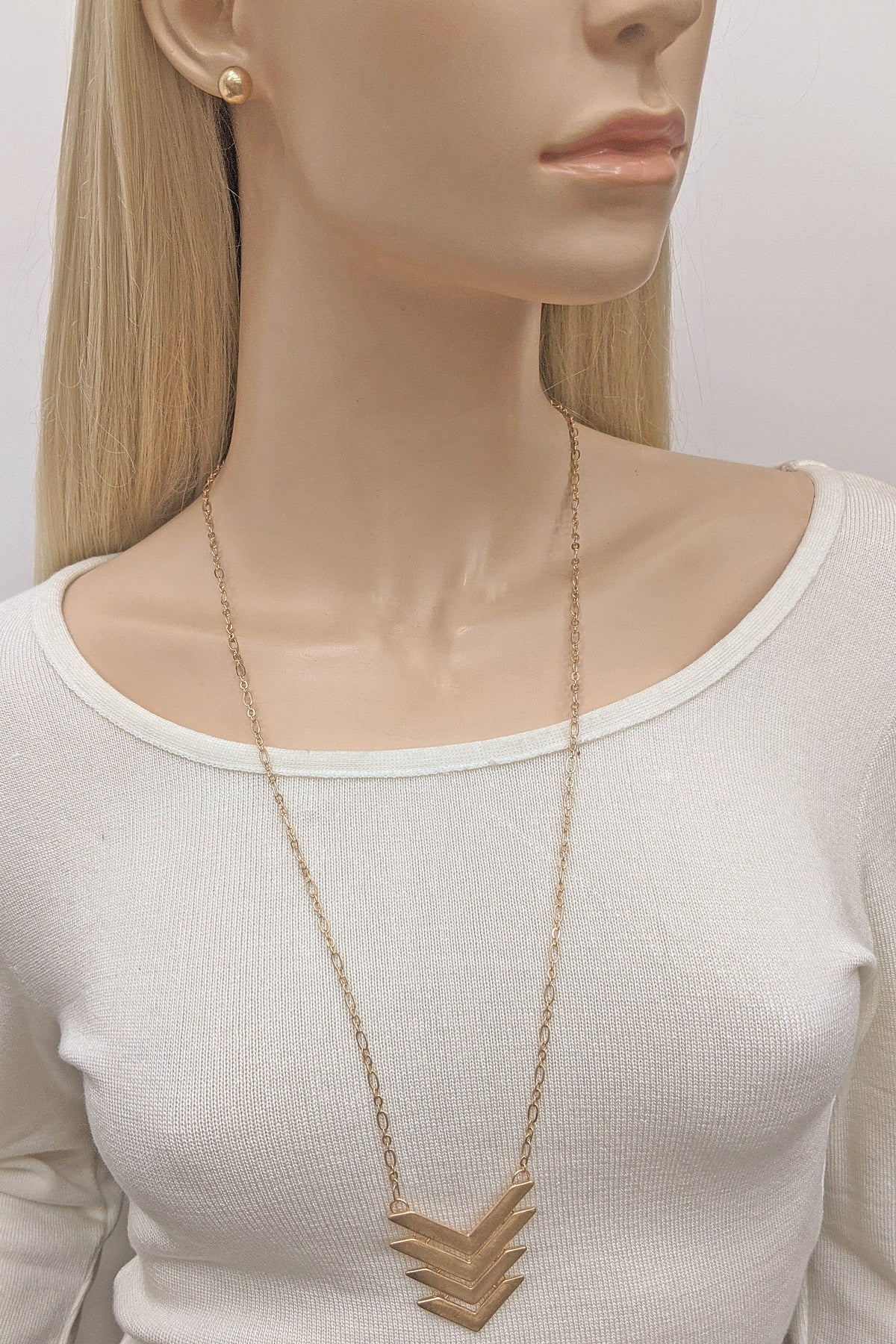 Worn Gold Multi Arrow Necklace Set