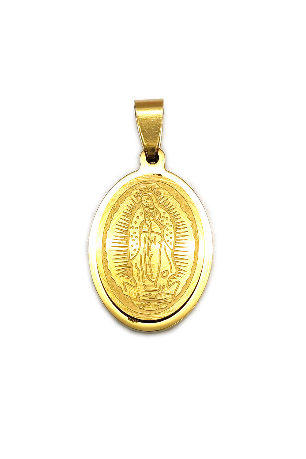 Gold Stainless Steel Virgen DE Guadalupe Pendant