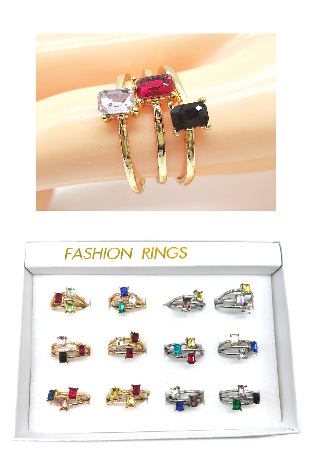 Women's Rhinestone 3pcs Set Ring