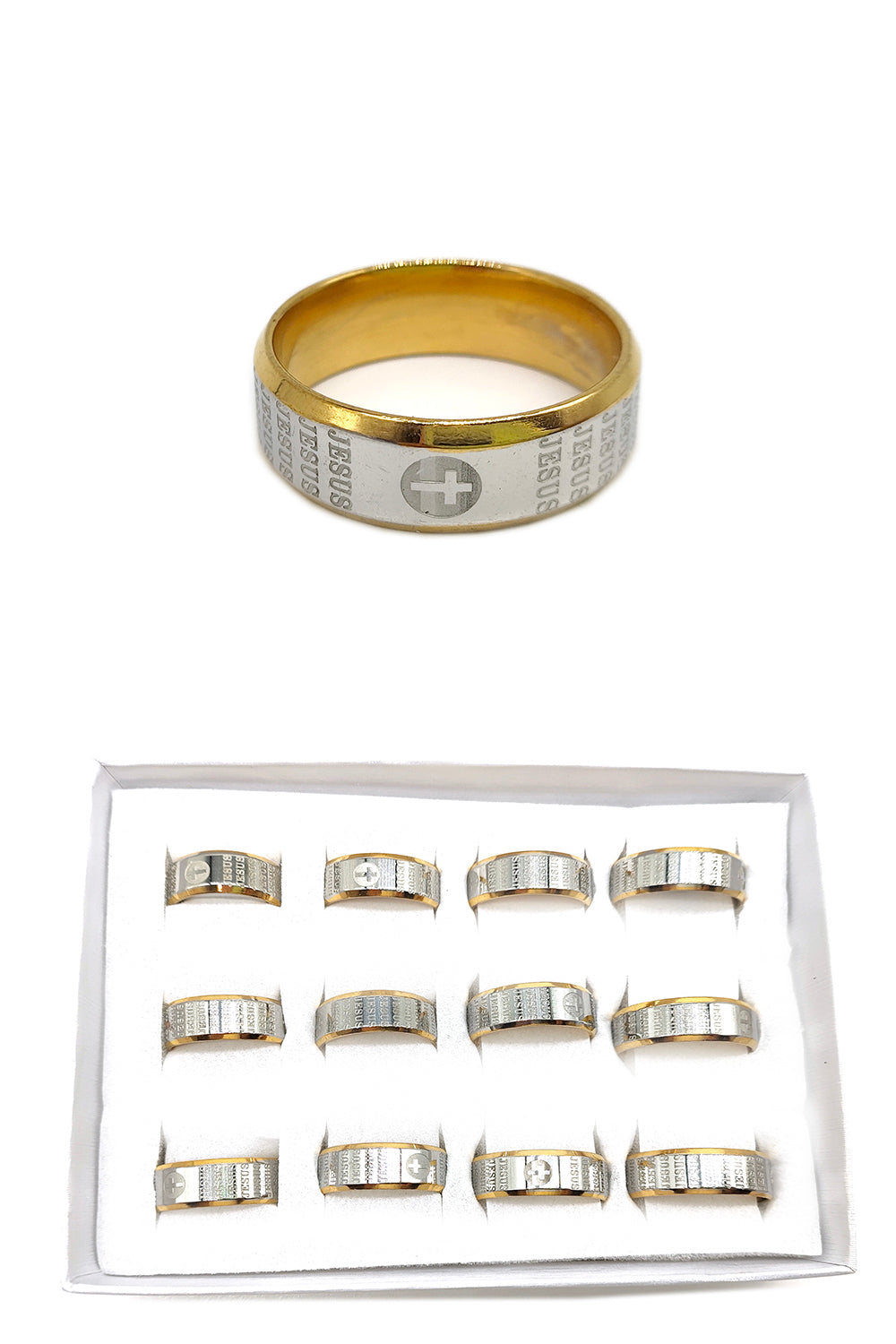 Stainless Steel Jesus Cross Ring