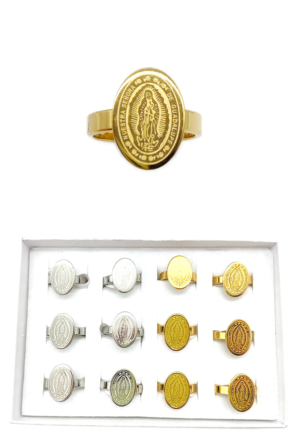 Stainless Steel Virgen De Guadalupe Ring