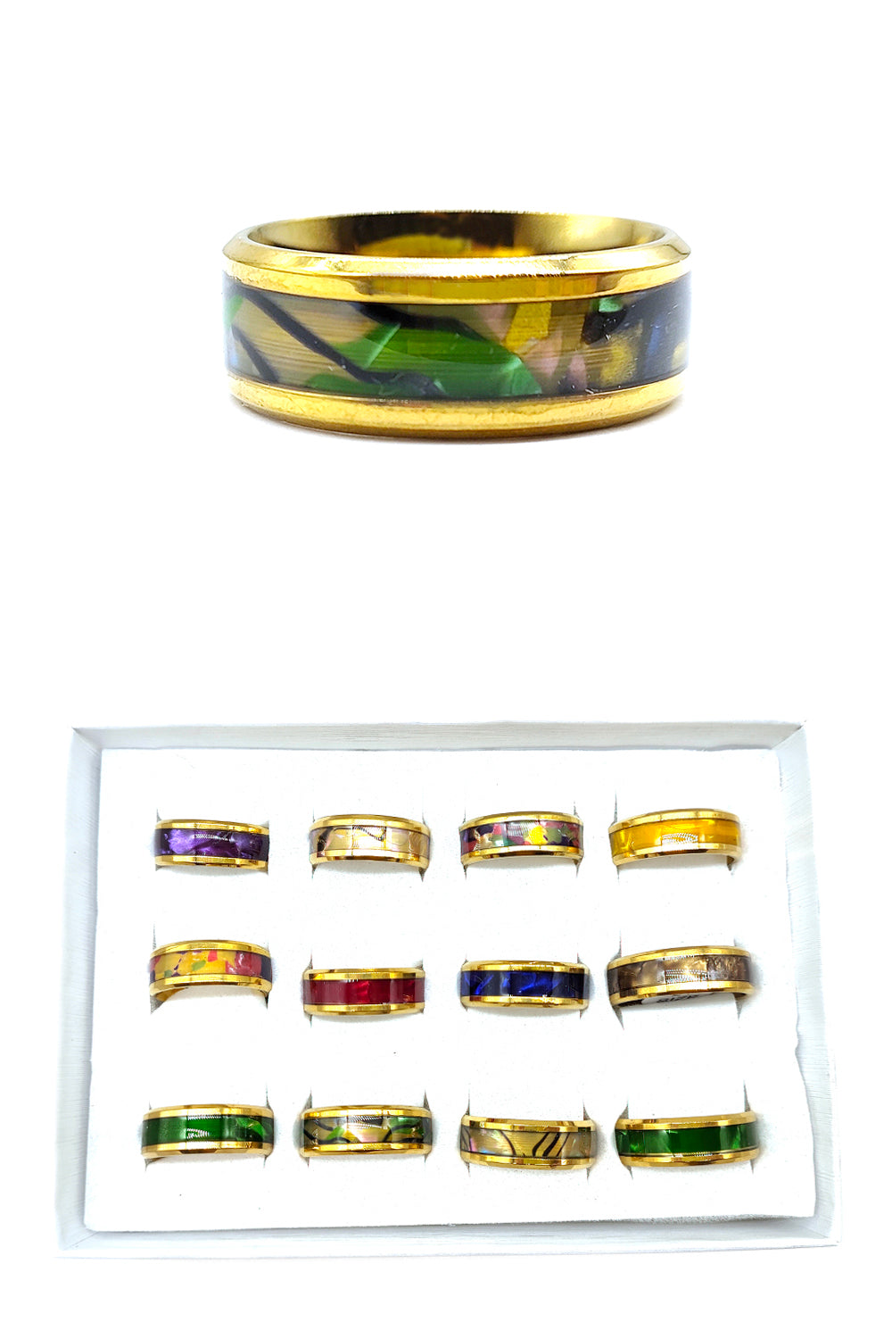 Stainless Steel Abalone Shell Ring