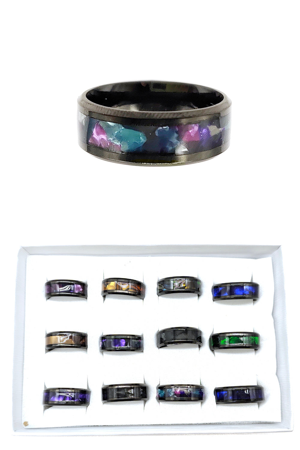 Stainless Steel Abalone Shell Ring