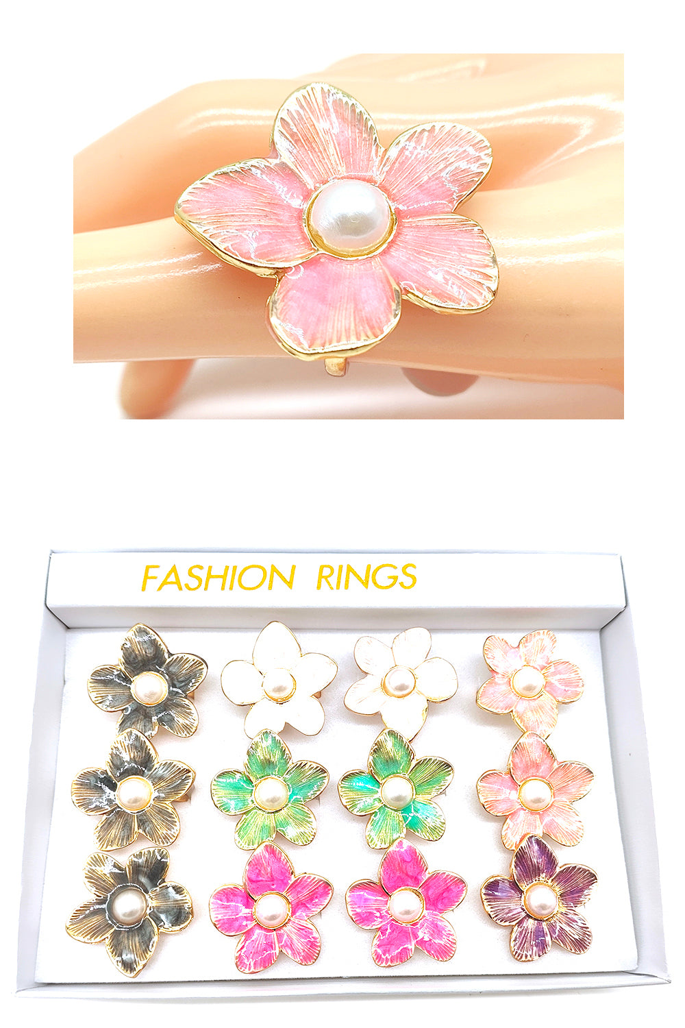 Pearl Flower Design Rings