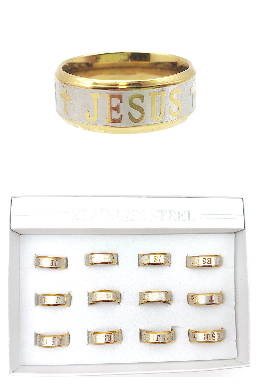 Stainless Steel Jesus Design Rings
