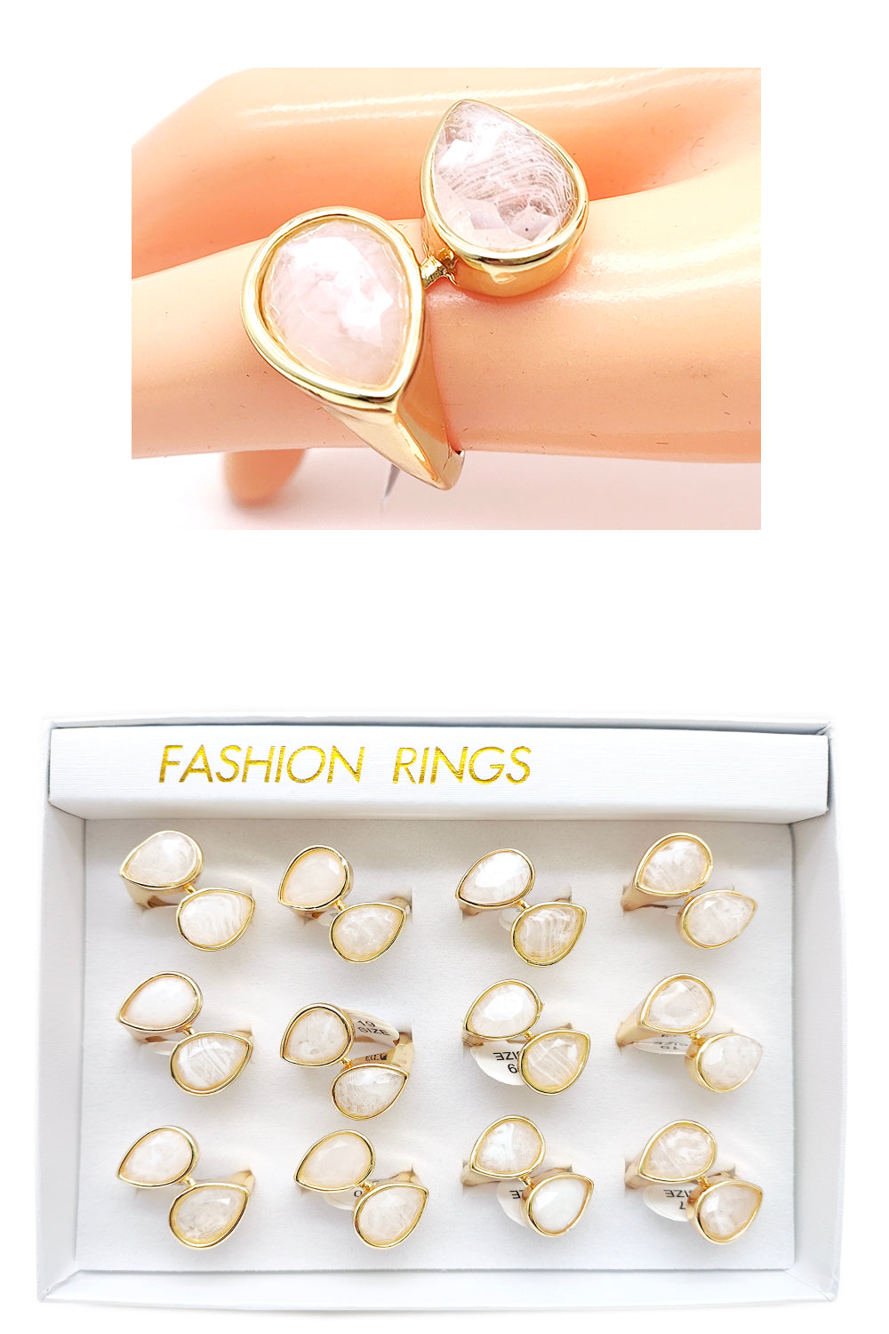 Double Teardrop Ring