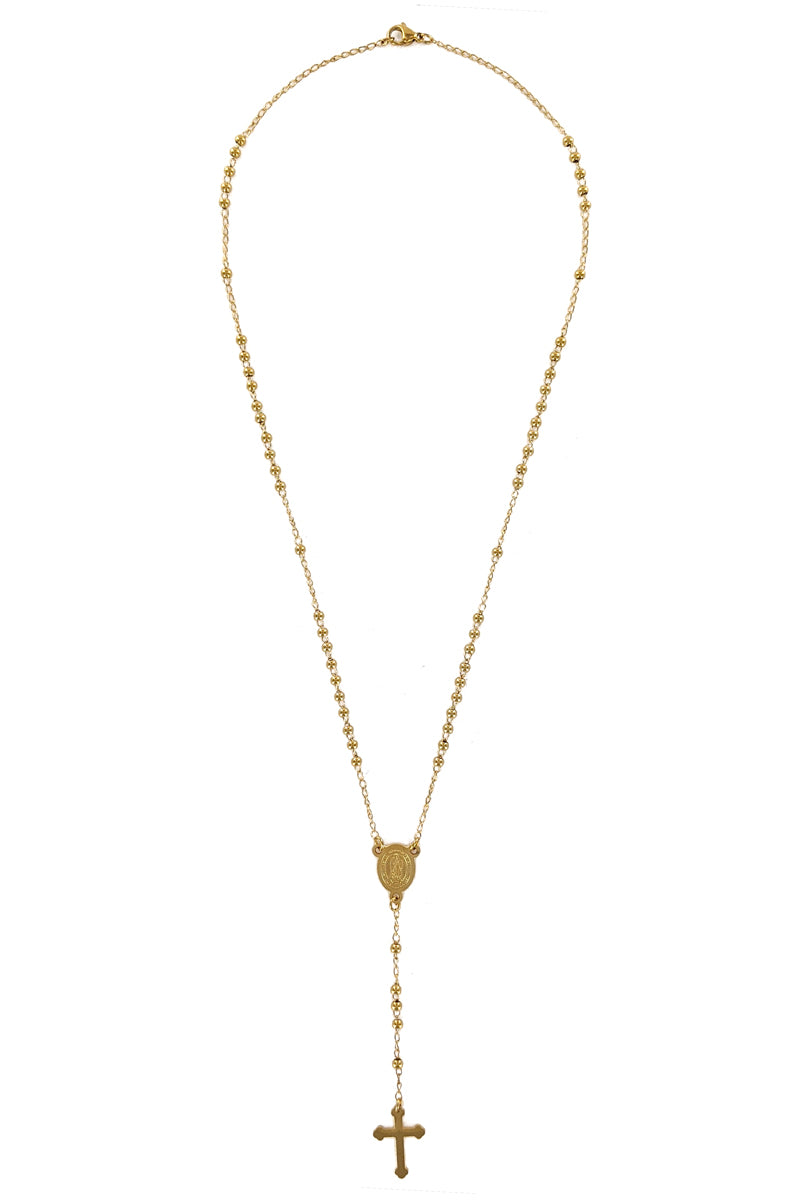 Gold Beaded Stainless Steel Rosary