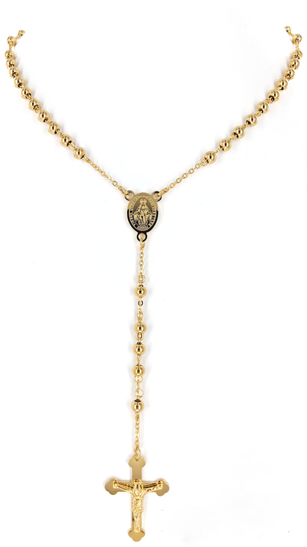 Gold Beaded Stainless Steel Rosary