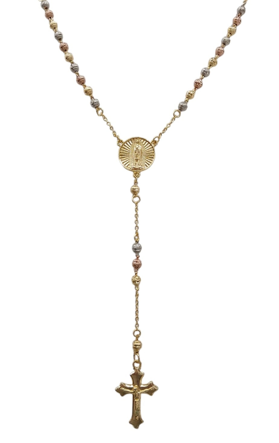 Tri-Tone Gold Dipped Rosary