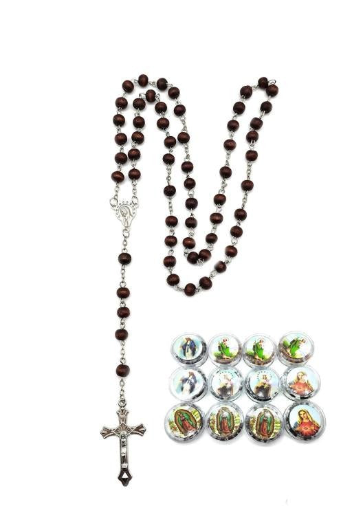 Religious Wooden Beaded Rosary