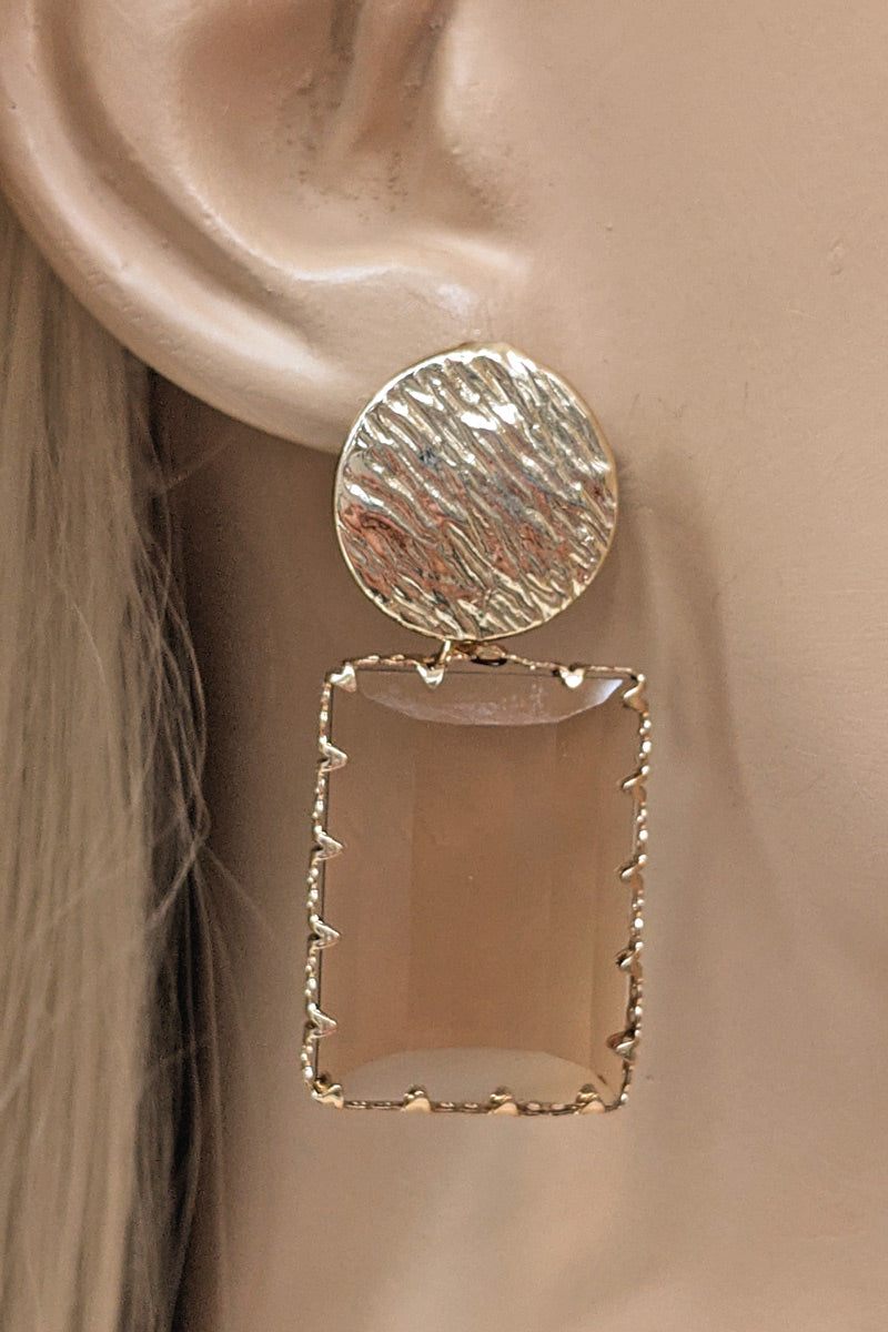 Brown Glass Drop Earring