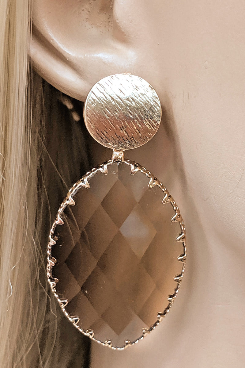 Brown Glass Drop Earring