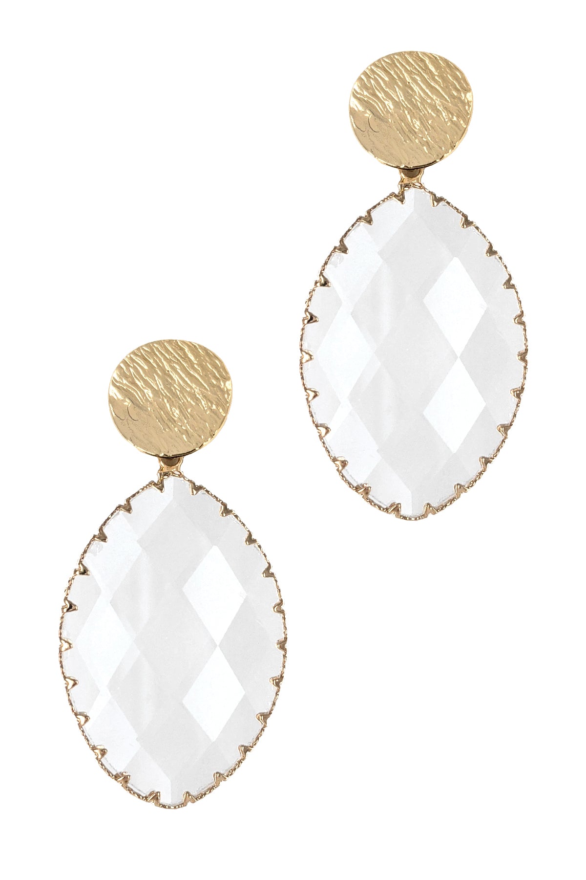 Clear Glass Drop Earring