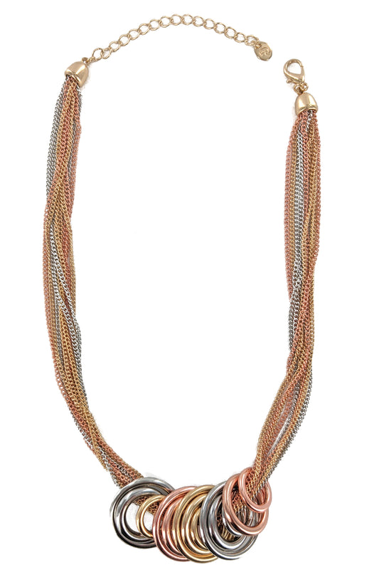 Multi Color Strand Circle Necklace Set