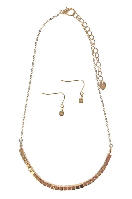 Gold Beaded Necklace Set