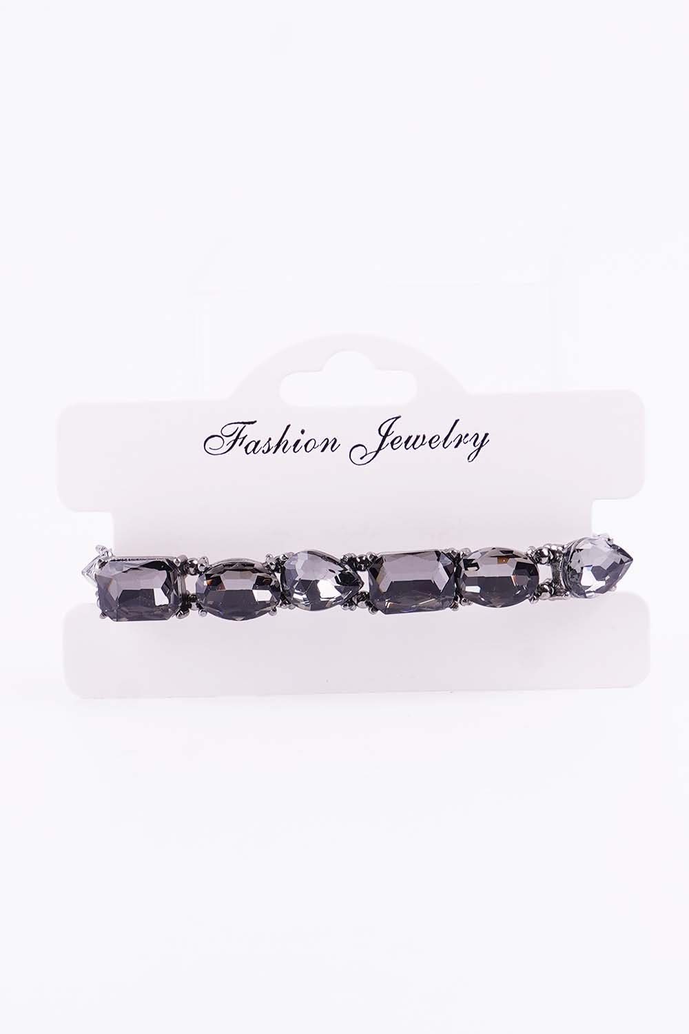 Hematite Rhinestones Stretch Bracelet