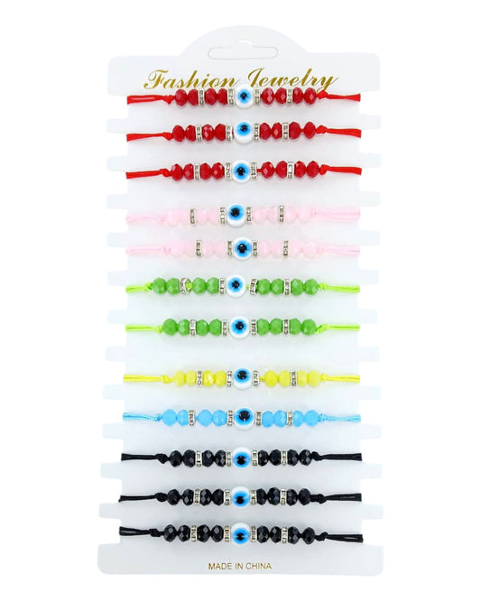 Evil Eye Beaded Adjustable Thread Bracelet