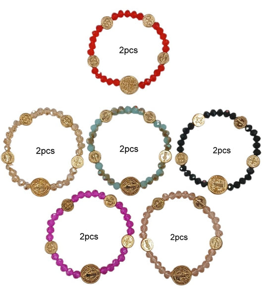 Religious Beaded Elastic Bracelet