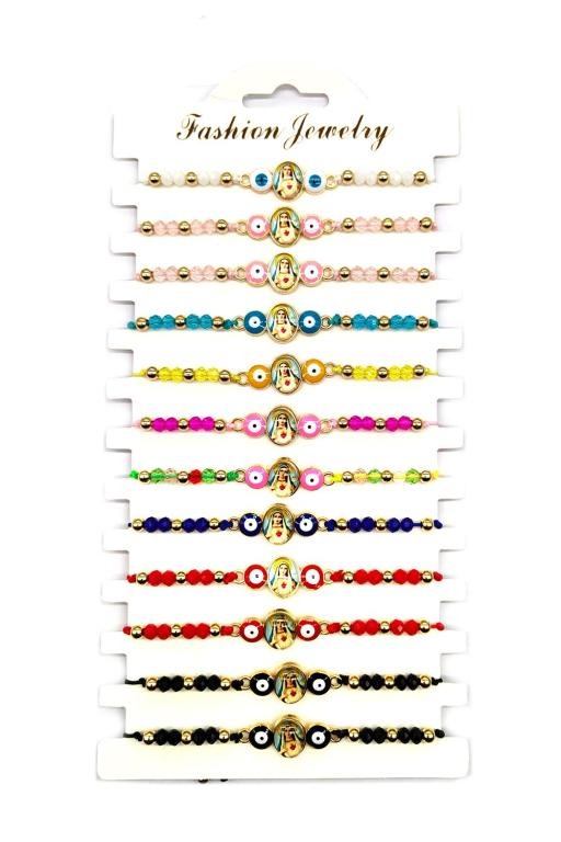 Religious Beaded Adjustable Thread Bracelet