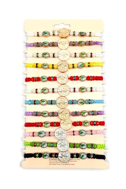 Religious Adjustable Beaded Thread Bracelet