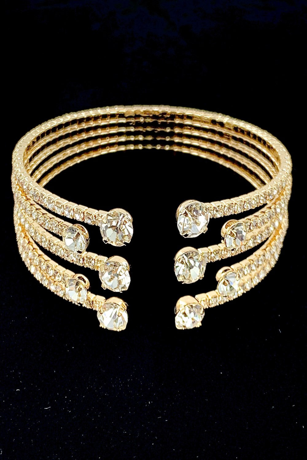 Gold Clear Rhinestone Bracelet