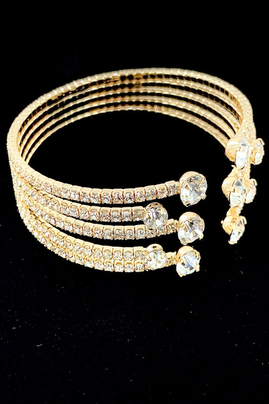 Gold Clear Rhinestone Bracelet
