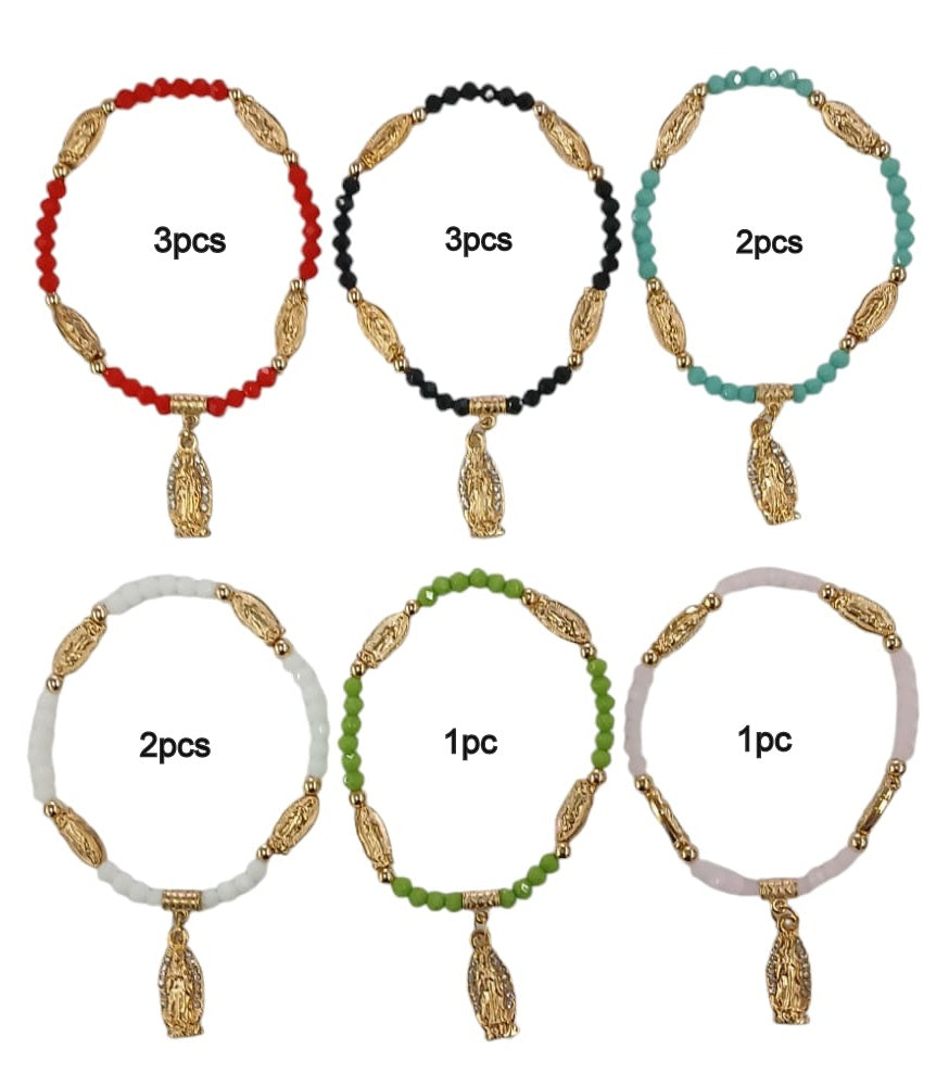 Religious Beaded Elastic Bracelet