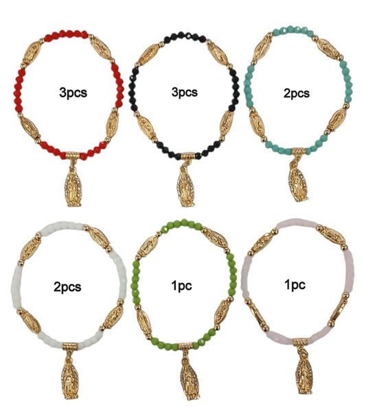 Religious Beaded Elastic Bracelet