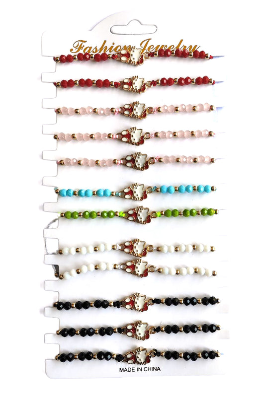 Cat Adjustable Beaded Thread Bracelet