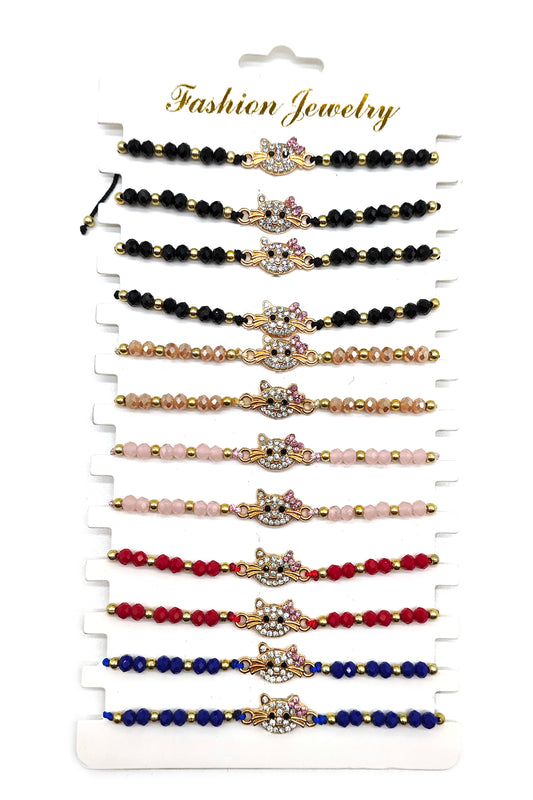 Cat Adjustable Beaded Thread Bracelet