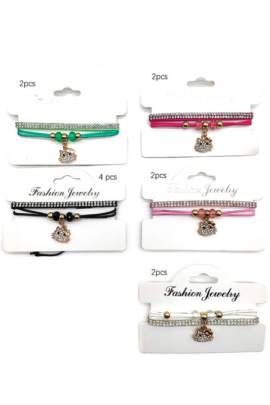 Cat Adjustable 2pc Bracelet