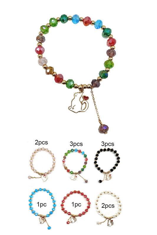 Cat Beaded Elastic Bracelet