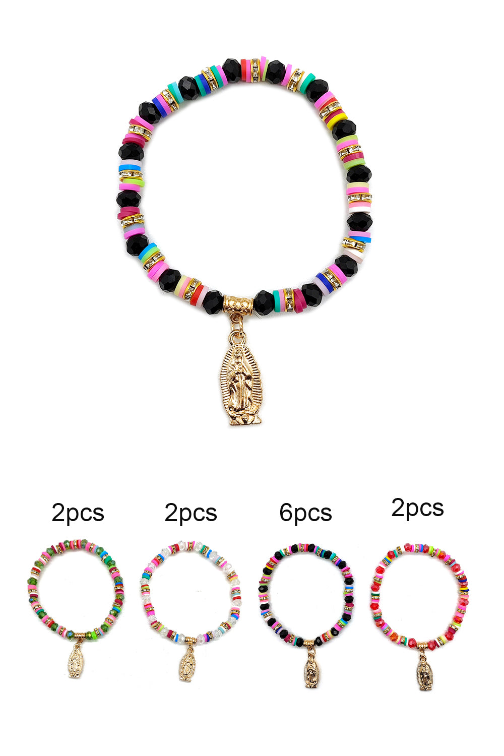 Religious Beaded Elastic Bracelet