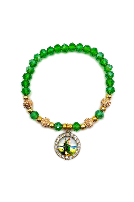 San Judas Tadeo Beaded Elastic Bracelet