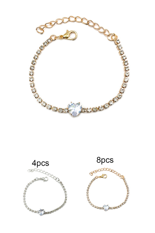 Rhinestone Heart Design Bracelet