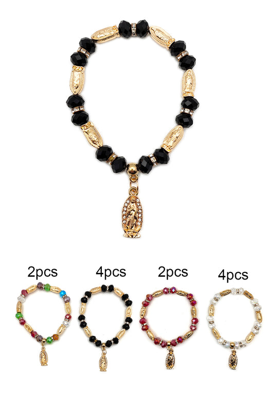 Virgen De Guadalupe Beaded Stretch Bracelet