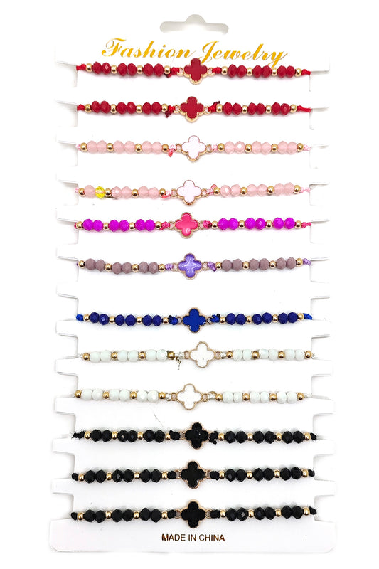 Clover Design Adjustable Thread Bracelet