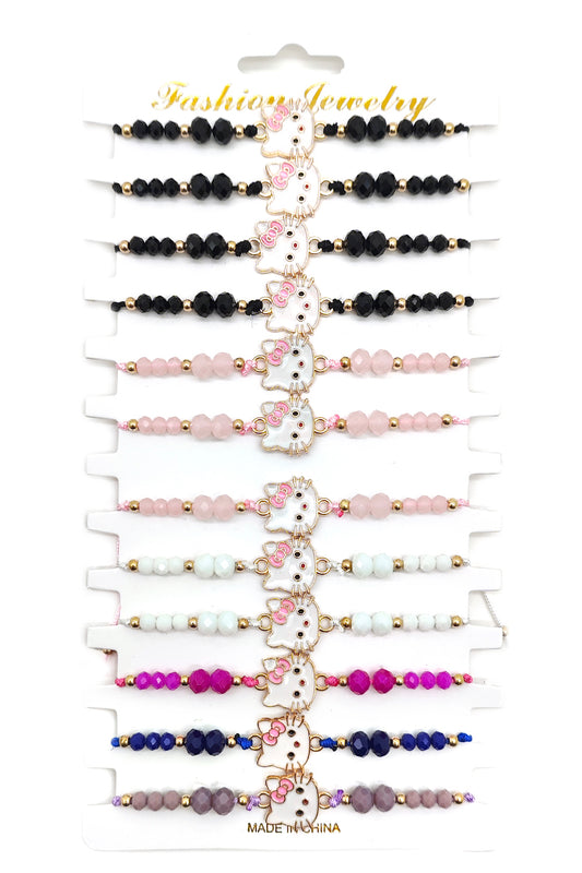 Cat Adjustable Beaded Thread Bracelet