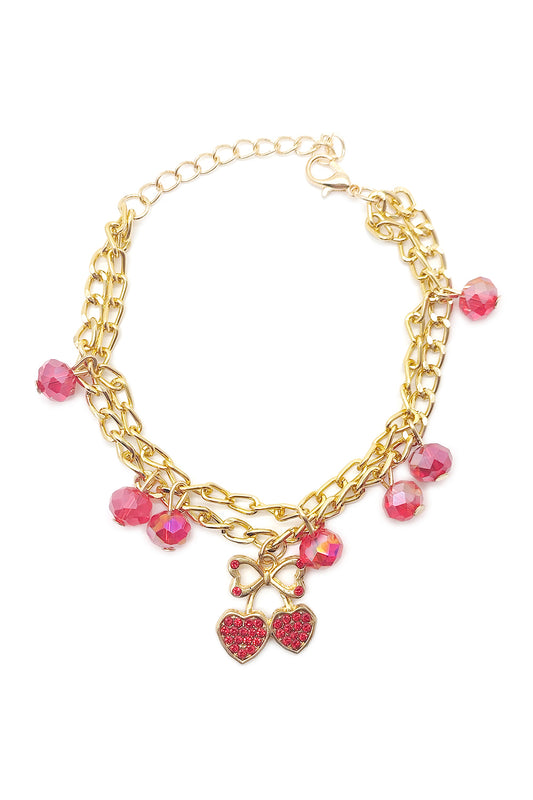 Cherry Design Link Bracelet