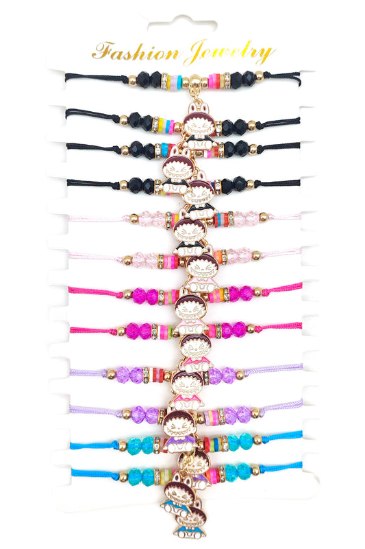 Character Beaded Thread Bracelet