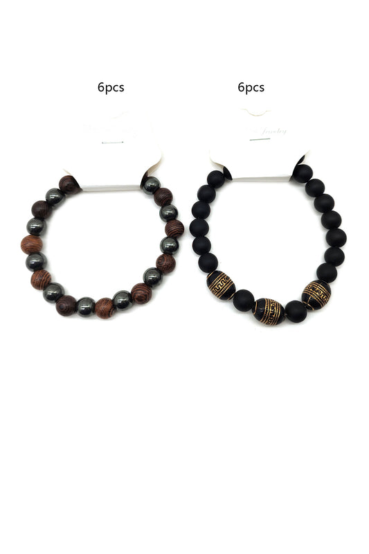 Black Beaded Bracelet