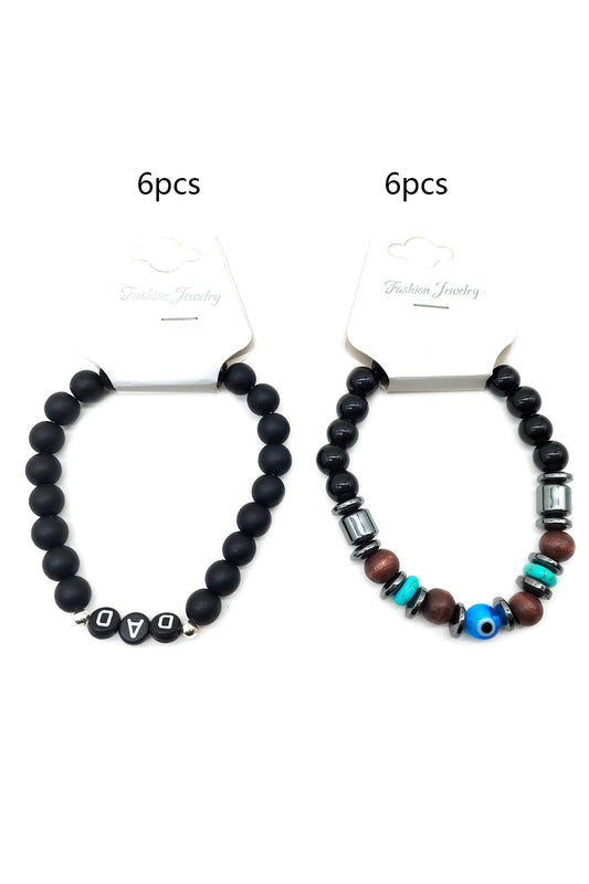 Black Beaded (DAD) Bracelet