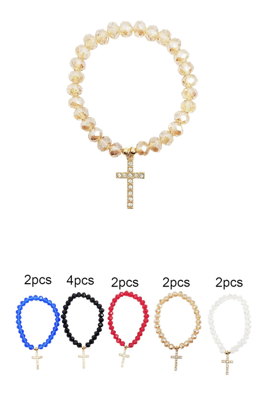 Beaded Cross Stretch Bracelet