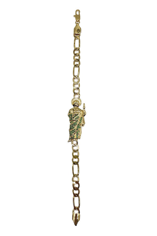 Green Religious Bracelet Gold Dipped