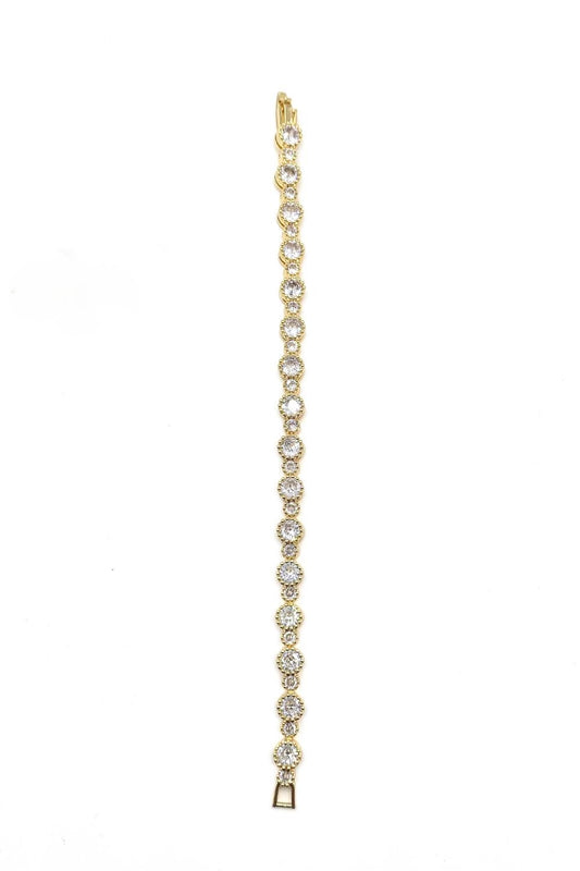 Gold Stainless Steel Baguette Bracelet