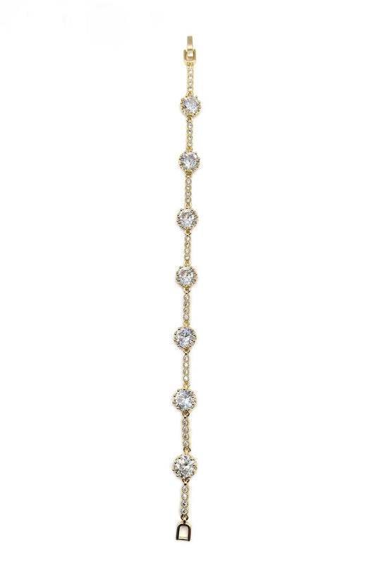 Gold Stainless Steel Baguette Bracelet